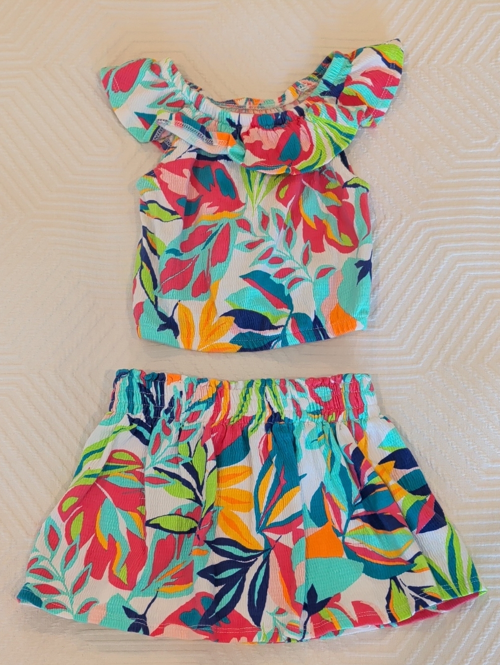 Isaac Mizrahi Girls Multicolor Floral Ruffle Top & Skirt Set